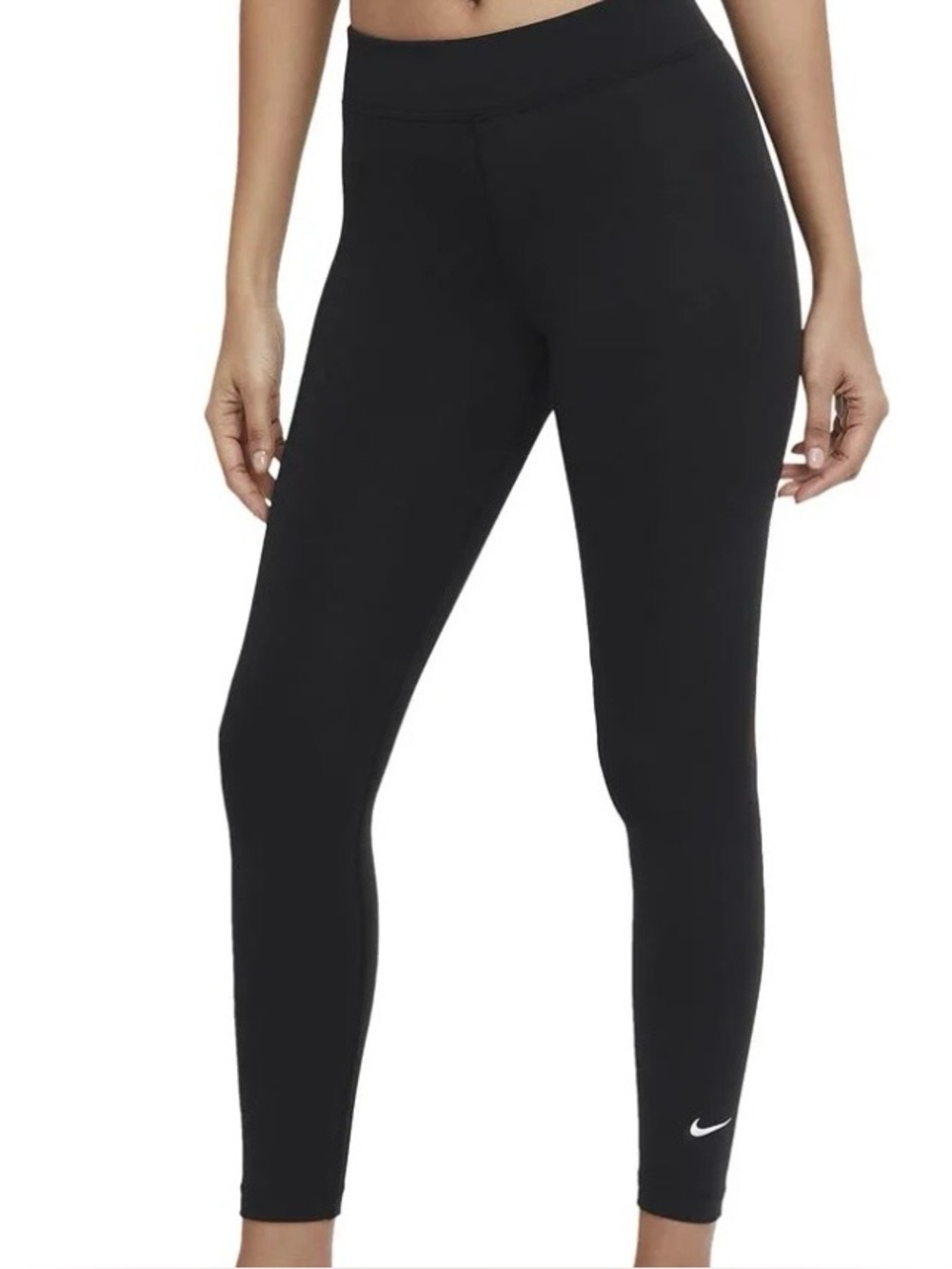 Nike Tight Fit Mid Rise 7/8 Length Black Leggings Size Large